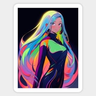 Fantasy Cyber Anime Girl Sticker